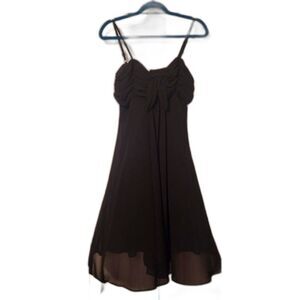 Eva Blue Black Cocktail Dress Size 8 — Elegant with Beaded Straps